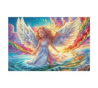 Alas de Ángel Blancas Entre Las Flores Rompecabezas 1000 Piezas Cartón para Principiantes Vacaciones Y Fines De Semana Hobby Y Ocio Calidad Profesional Regalo Cumpleaños 1000 PCS