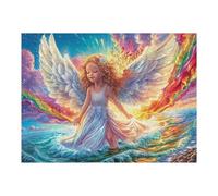 Alas de Ángel Blancas Entre Las Flores Rompecabezas 500 Piezas Cartón para Mayores para Ocupar Tiempo Actividad Antiestrés Decoración Mural Mejor Valorado 500 PCS