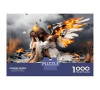 Alas de ángel con Llamas 1000 Piezas Puzzle para Adultos Drama de ángel caído Puzzle Cartón Grueso - Ultra Difícil, Relajación Y Creatividad, Regalo Ideal para Amigos Adultos 52x38cm/1000pcs
