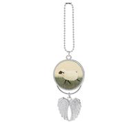 Alas de ángel de la guarda, accesorios para colgar en el espejo retrovisor del coche, conmemorativo de metal dibujado a mano, alas de ángel de oveja, dijes de coche para mujeres y hombres, adorno