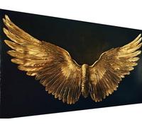 Alas de angel Diamond Painting 40x80cm, DIY 5D Pintura Diamante pluma dorada Diamond Painting Kit Completo, Diamond Painting Loisirs Créatifs Adultes Point de Croix Broderie Paintings, Home Decor 1-9