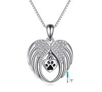 Alas de ángel GuardiáN/Collar de Urna Celta Para Protección de Amuleto de Cenizas Collar de Urna de Cremación Conmemorativo Vikingo Joyería (B)