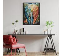 Alas de ángel Heart Puzzles 500 Piezas Decoración Hogar 3D Elegante Animales y Plantas Rompecabezas Familiar para Adultos Obra De Arte Colorido DIY Creativo 500 PCS