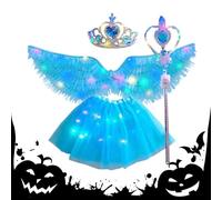 Alas de Ángel Luminosas para, Alas de Ángel Luminosas, Accesorio de Vestir para Fiesta Disfraz Halloween Navidad Evento Fotografía Escena Cumpleaños, azul, Se référer au descriptif