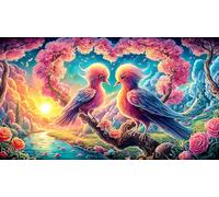 Alas de ángel with Heart Saying I Love You Mom Puzzle de 1000 Piezas de Papel Reciclado - Juego Familiar Estimulante Juego edugatoivo para Adultos 38x52/1000pcs