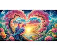 Alas de ángel with Heart Saying I Love You Mom Puzzle de 1000 Piezas para Adultos - Idea Decoración de Pared Actividad para casa 38x26/1000pcs