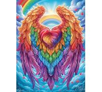 Alas de arcoíris en el Bosque mágico Puzzles 300 Piezas DIY Creativo Animal Lindo de Cuento de Hadas Rompecabezas Familiar para Toda La Familia Juguete Educativo Aliviar Estrés Decorativo 300 PCS