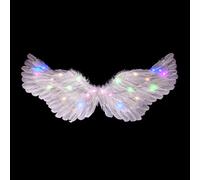 Alas de Cupido Eléctricas Iluminadas, Disfraz Blanco Brillante para Vacaciones, Fiesta de Navidad, Plumas, Material de Cartón (Generic5penrxz64v-2)