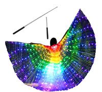 Alas de Danza del Vientre para Adultos, alas Luminosas, Barras telescópicas, 2 Modos, Control de luz, alas de Mariposa LED ISIS, alas de Mariposa para Carnaval, escenarios,