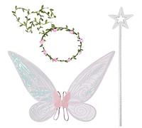 Alas de Elfo Mariposa,Alas de Hadas,Alas de Cuento de Hadas,Disfraz Alas de Ángel,Alas de Mariposa Juego de Princesa Regalos de Cumpleaños,para Carnavales,Carnavales y Fiestas Temáticas