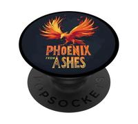 Alas de fuego traje para los amantes del fénix de las cenizas PopSockets PopGrip Adhesivo