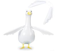 Alas de ganso decorativas para porche de 23 pulgadas para modelos de ganso de césped, hechas de tela de fieltro de lana reforzada con alambre de hierro y relleno de algodón suave