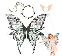 Alas de genéricas para niñas, incluye alas de y ángel tiara floral y mágica, disfraz de para escenario, juego de rol, cosplay, cumpleaños y fiestas