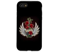 Alas de Guitarra Rosas Rock and Roll Diseño de música Vintage Carcasa para iPhone SE (2020) / 7/8