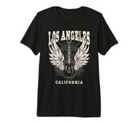 Alas de Guitarra Vintage de Los Ángeles California Rock and Roll Camiseta Premium