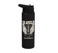 Alas de guitarra vintage de Los Ángeles California Rock and Roll Stainless Steel Insulated Water Bottle