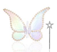 Alas de Hada Alas de Mariposa Mujer Alas de Hadas de Winx Adulto Disfraz Alas Mariposa Con Varita Magica Hada Alas de Angel Niña Fairy Wings Adult para Halloween Cumpleaños Fiestas Navidad