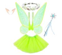 Alas de Hada Duende Elfo Niña Mujer, Disfraz Hada Niña Mujer, Alas de Hada Niña Adulto, Disfraz Princesa,Alas de Mariposa (Modelo B Hada Verde)