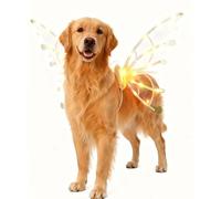 Alas de Hada Luminosas para Perro, Disfraz de Mariposa para Perros, Disfraz de alas Brillantes con Luces LED para Mascotas, Viste a tu Perro como una Mariposa (para Perros medianos y Grandes)
