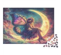 Alas de Hada y Mariposa Rompecabezas Media Luna Rompecabezas Juego De Habilidad para Toda La Familia 1000pcs (75x50cm)