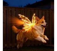 Alas de hadas iluminadas para perros | Alas brillantes para mascotas con luces LED | Accesorios para fotos de mariposa | cachorro de cosplay de Navidad para perros medianos y grandes | Viste a tus