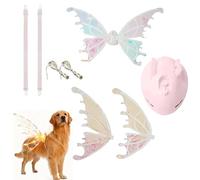Alas de hadas iluminadas para perros, alas de hadas eléctricas con luces LED, accesorios para fotos de desfile, viste a tus perros como mariposas, alas de hadas de perro iluminadas para Halloween