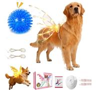 Alas de hadas iluminadas para perros, disfraz de alas brillantes para mascotas con luces LED, viste a tus perros como mariposa, alas iluminadas de hadas del bosque, cachorro de cosplay de Navidad para
