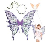 Alas de hadas para niñas - Alas de hadas para niños - Mariposa para niños y adultos | Alas y pendientes de disfraz | Accesorios para actuaciones, juegos de rol, fiestas, fiestas