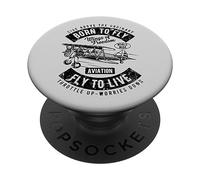 Alas de la Libertad Retro Vintage Aviación Aviación Diseño PopSockets PopGrip Adhesivo