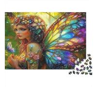 Alas de Mariposa de Colores Puzzle para Adultos Puzzle de 1000 Piezas Hada del Bosque Fantástico Papel Decoración Relajante Hogar 70x50cm/1000pcs