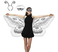 Alas de mariposa para adultos, capa de mariposa transpirable con cinta para la cabeza, alas de polilla de Halloween, para mujeres, niños, festivales, cosplay, Halloween, actuación en escenario