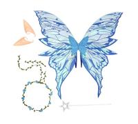 Alas De Mariposa Para Mujer - Juego de Disfraz de Alas de Ángel con Diadema Floral, y Orejas - para Fiesta, Cumpleaños, Obra Teatral y Disfraz de Princesa