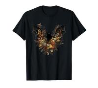 Alas de murciélago Floral Luna otoño Halloween Lindo Divertido Mujeres Hombres Camiseta
