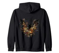 Alas de murciélago Floral Luna otoño Halloween Lindo Divertido Mujeres Hombres Sudadera con Capucha
