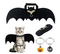 Alas de Murciélago Gato, Disfraz de Alas de Murciélago con Campana de Calabaza y Protagonista de Mascotas Disfraz de Halloween para Mascotas en La Fiesta de Disfraces de Halloween