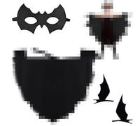 Alas de murciélago Vampiro,4 piezas contiene Disfraz de Murciélago Máscara de Murciélago 2 Pinzas Para el Pelo,Capa de Murciélago para niños, para Halloween Carnavales Fiestas Temáticas Cosplay (140)