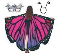 Alas de para Mujer - Capa para Disfraz - Capa de Bufanda de Reina - Accesorio de Tinte Fluido | Elegante Envoltura de alas de fantasía para Halloween, Fiesta, Festival, Cosplay, Carnaval