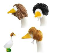 Alas De Porche, Peluca De Tren De Cabra De Porche Con Clips De Cabello, Lindas Pelucas De Trenza De La Estatua De Ganso De Césped, 20/20/3 Cm, Estilos De Peluca Distintivos Y Aplicaciones Diversas, Pa
