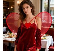 Alas del Día de San Valentín - Alas de ángel en forma de corazón, accesorio de disfraz ligero | Usar para el día de San Valentín, fotografía, , vestir, parejas, vacaciones, eventos, accesorios p