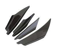 Alas Faldón Lateral Alerón de Coche Canard Fibra de Carbono ABS Parachoques Delantero Divisor de Labios Protector de arañazos 4 Uds Universal