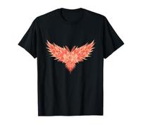 Alas Fénix Fuego Floral Simetría Abstracto Camiseta