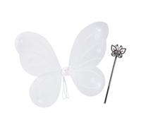 Alas hada disfraz de mariposa varita mágica 2 pares poliéster alas de hada