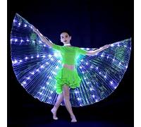Alas LED Isis, alas de danza del vientre, alas de mariposa LED coloridas con varillas telescópicas, disfraz luminoso que se ilumina, ropa de actuación para carnaval, escenario, Halloween, fiesta de