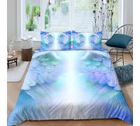Alas Mágicas Funda Nórdica Impresión 3D Microfibra Decoración Dormitorio Juego de Cama Pluma de Ángel Suave para Hogar Double（200x200cm）