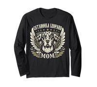 Alas metálicas Catahoula Leopard Mom Biker Cool Dog Mom Retro Manga Larga
