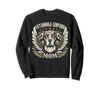 Alas metálicas Catahoula Leopard Mom Biker Cool Dog Mom Retro Sudadera