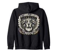 Alas metálicas Catahoula Leopard Mom Biker Cool Dog Mom Retro Sudadera con Capucha