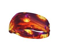 Alas moradas Flame Bird Alas moradas Flame Bird Pájaro psicodélico Arte de dragón Cinta para el Sudor Deportiva Cintas para el Cabello de Moda Cinta elástica atlética para el Cabello para Mujeres y