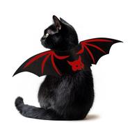 Alas Murcielago Gato, Alas de Murciélago para Mascotas, Lindas Alas de Gato, Alas de Murciélago Gato Cachorro para la Decoración de la Fiesta de Halloween Disfraz de Murciélago Gato,Rojo