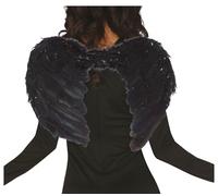 FIESTAS GUIRCA | Alas de Plumas Negras - Accesorio de Disfraz para Adultos - Ideal para Halloween, Fiestas Temáticas y Celebraciones - Perfecto para Demonios y Ángeles - rojo